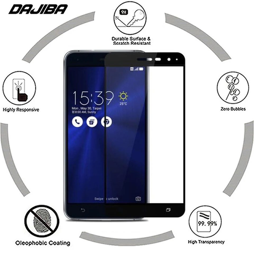 3D 9H Full Cover Tempered Glass For Asus Zenfone 3 ZE520KL Screen Protector Toughened Film AF3 ZE520 520 520KL | Мобильные телефоны
