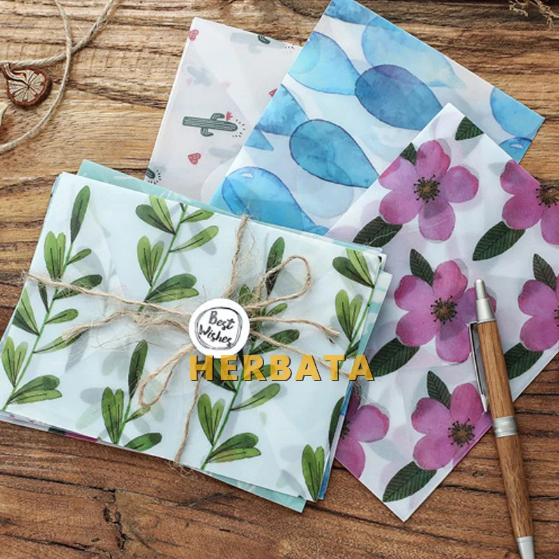 Хербата 6 шт./лот милые миленькие в японском стиле (Каваий цветок серной кислоты бумажный конверт для