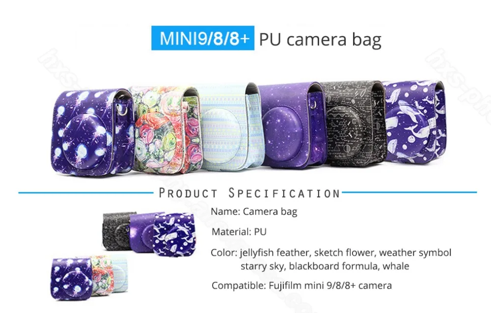 Чехол для Камеры Fujifilm Instax Mini 9 8 и чехол для аксессуаров для хранения пленки Instax Mini, фотографий, объективов, фильтров, изготовлен из искусственной кожи