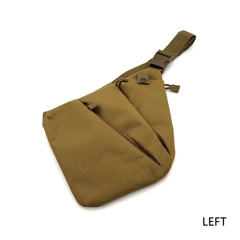 Khaki-left Мужская нейлоновая тактическая нагрудная сумка-мессенджер сумка через плечо многофункциональная Левая Правая Противоугонная сумка через плечо Sac De Sport XA696WA - Цвет: Khaki-left