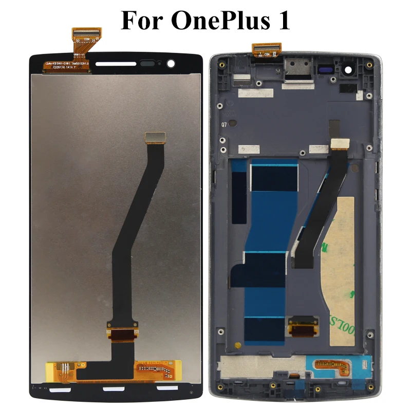 ЖК дисплей с тачскрином в сборе для Oneplus One A0001 замена рамкой тест LCD 1 +