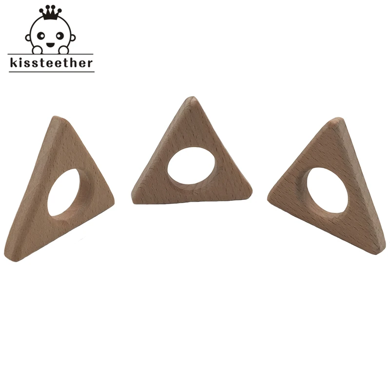 Mordedor Triangular de madera para beb&eacute;, productos para el cuidado de la dentici&oacute;n, sin BPA-3