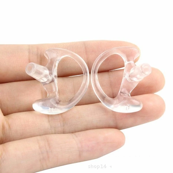 100pcs Silicone earloop Earmolds ear mold for acoustic air tube earphones,two way radio headset,walkie talkie headphone Clear