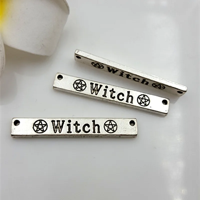 5 шт./лот высокое качество античное серебро принт буквы ведьмы амулеты браслет