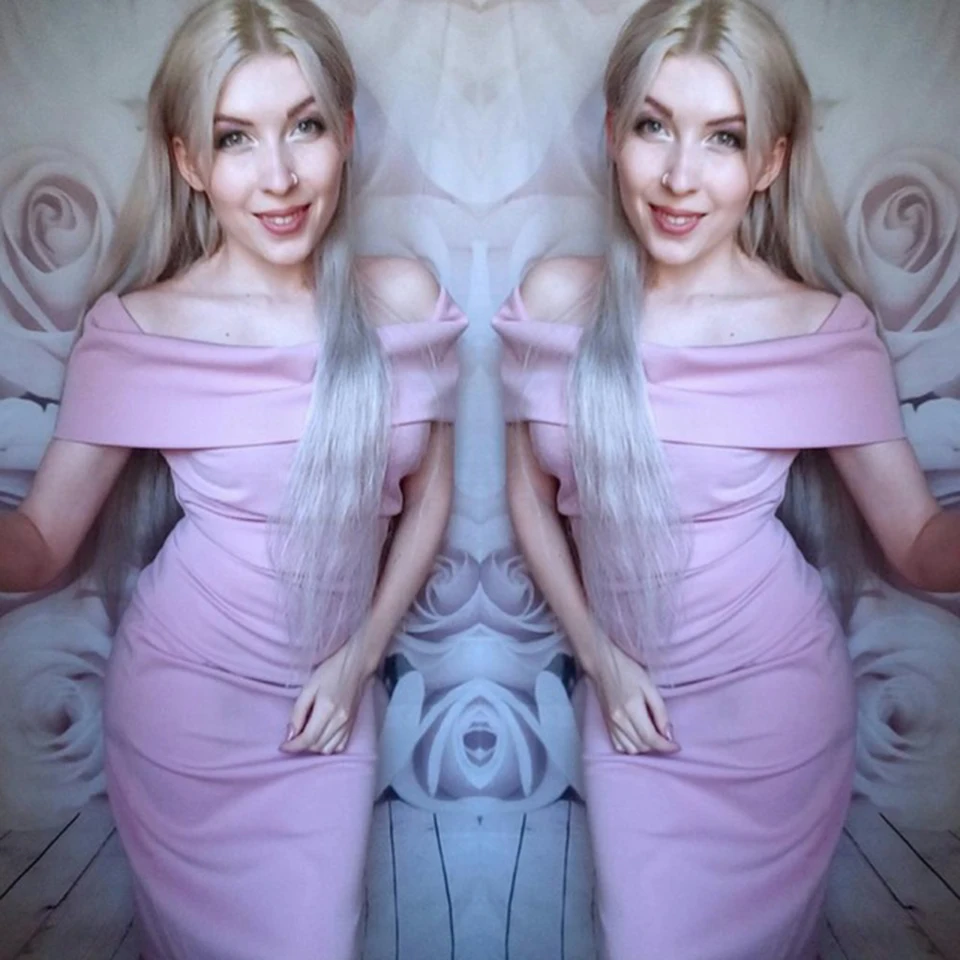 Женское облегающее платье Kinikiss розовое с вырезом лодочкой на молнии для офиса