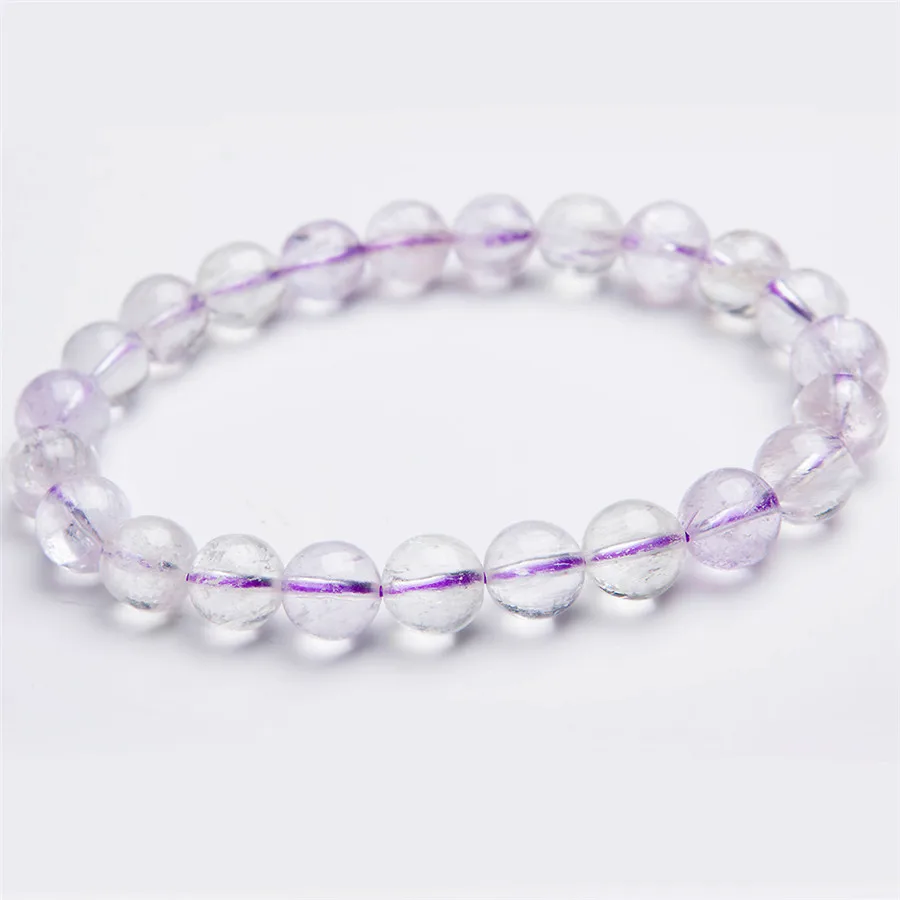 

Genuine Natural Stone Kunzite Gems Crystal Quartz Fashion Jewelry Stretch Round Beads Crystal Stone Bracelet Drop Shipping 8mm