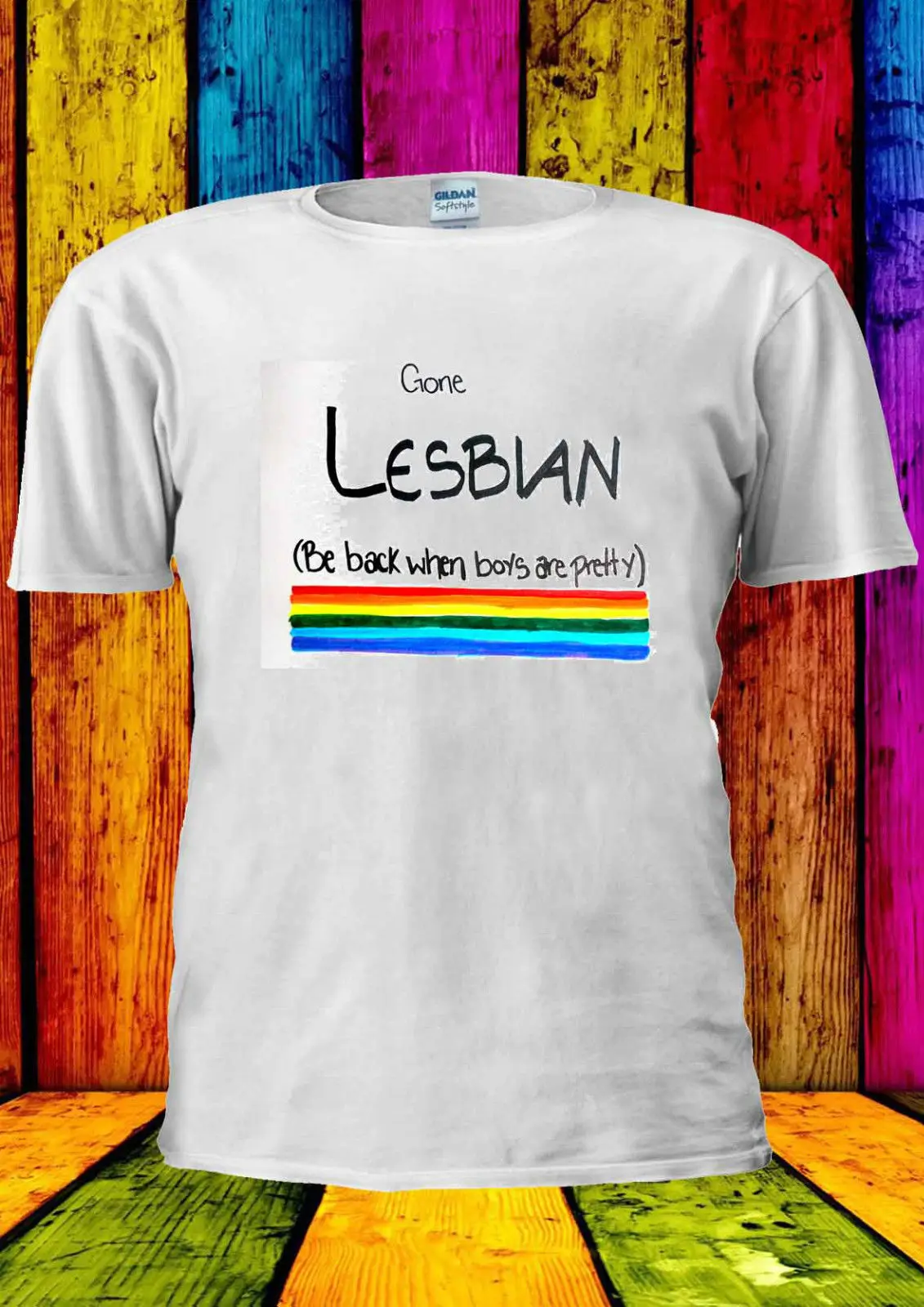 

Gone Lesbian Be Back Cute Guy FUNNY T-shirt Vest Tank Top Men New Tops 2018 Print Letters Men T Shirt