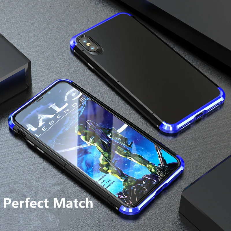 For Apple iphone XS MAX Case Luxury Cover Thin Hard PC 360 Protective Shell Metal Bumper for iphoneXS XR Aluminium Frame Armor |