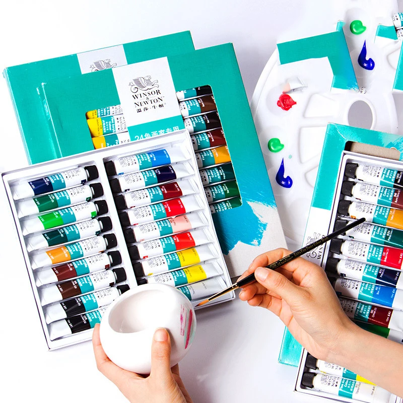Winsor& Newton 12/18/24 Цвета Профессиональный акриловые краски Высокое качество акриловой живописи для татуажа, пигмент для мануального татуажа картины художника