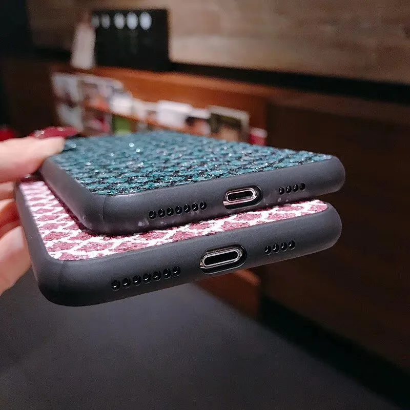 Блестящий чехол в клетку для Samsung S10 lite S9 Plus M20 J4 J6 J8 J730 блестящие весы Galaxy A10 A20 A30 A40
