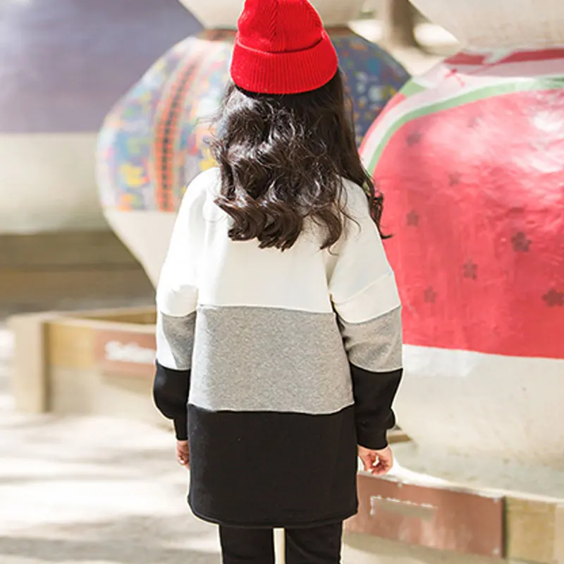 Figwit Cotton Dress 2018 Autumn winter Long Sleeve cartoon Child Kids Clothes For Teen Girls 10 13 Years Casual Sweatshirt | Детская