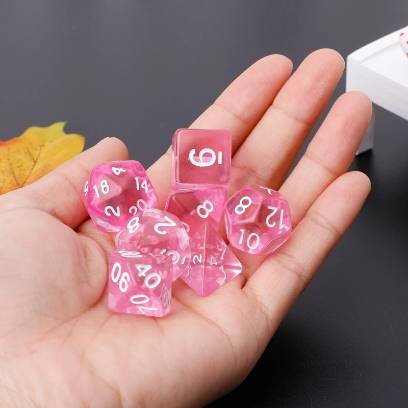 7 шт./компл. прозрачные полигедральные игральные кости для Dragon Pathfinder D20 D12 2xD10 D8 D6 D4 |