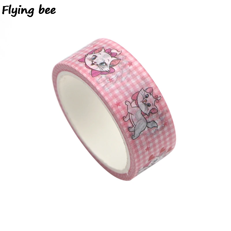 Flyingbee 15 мм х 5 м аристократы милый мультфильм васи лента бумага клейкая лента для поделок канцелярские принадлежности маскирующие Ленточные принадлежности X0285