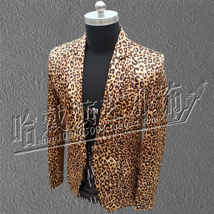 

S-5XL!!! 2018 Nightclub leopard-print suit sets Han edition of small suit men's cultivate one's morality, the singer's clothing