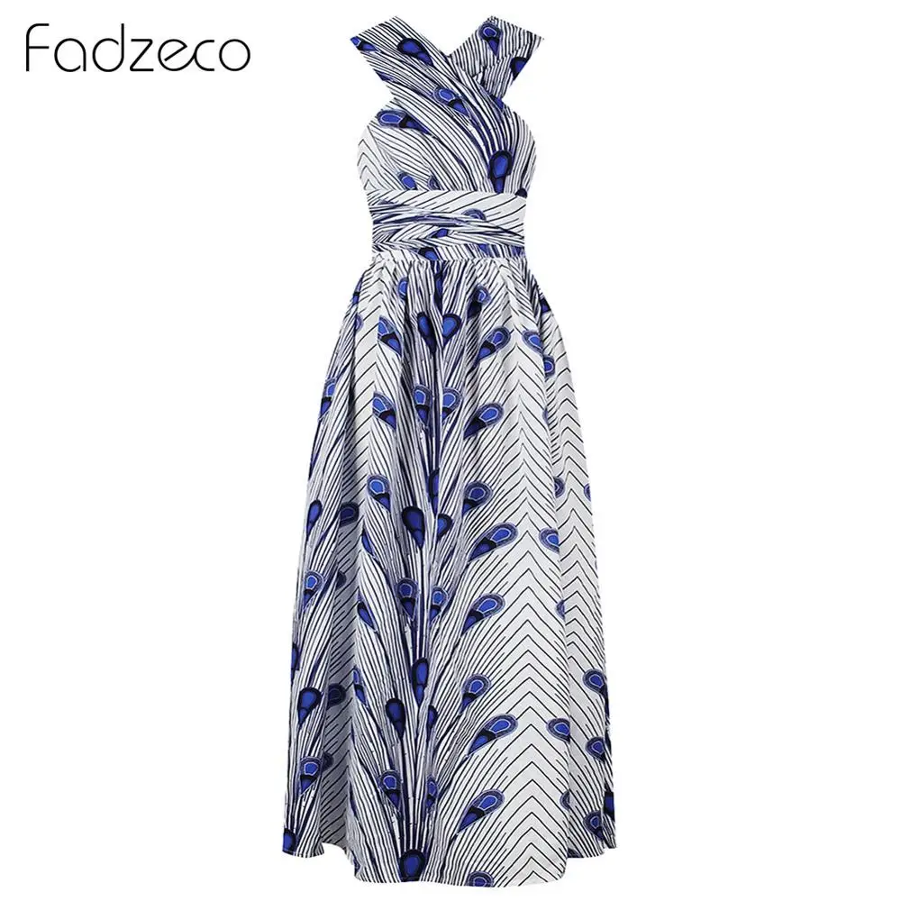 White Fadzeco модное эластичное Макси платье новое длинное платье африканские платья для женщин Bazin Riche одежда Vestidos Dashiki Вечерние - Цвет: White