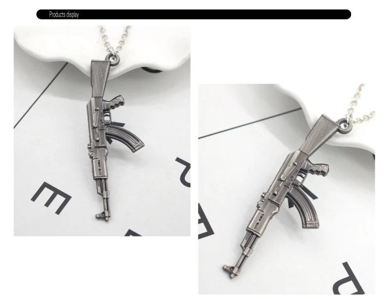 Мода 3D моделирование AK47 ожерелье индивидуальность мужчин и женщин оружие оружия цинка Подвеска из легированной стали длинное ожерелье подарок