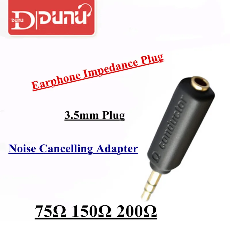 Earphone Impedance Plug Original Dunu Conductor 75/150/200 ohm Noise Cancelling adapter 3.5mm Jack for Hifi Player Music Plug. |