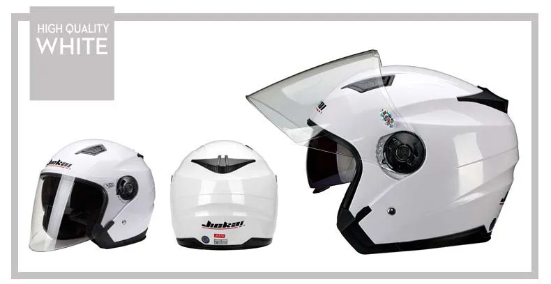 Moto rcycle 3/4 шлем с открытым лицом с двойными линзами для мотоцикла cicleta Cascos электромобиль скутер мото полушлемы - Цвет: white