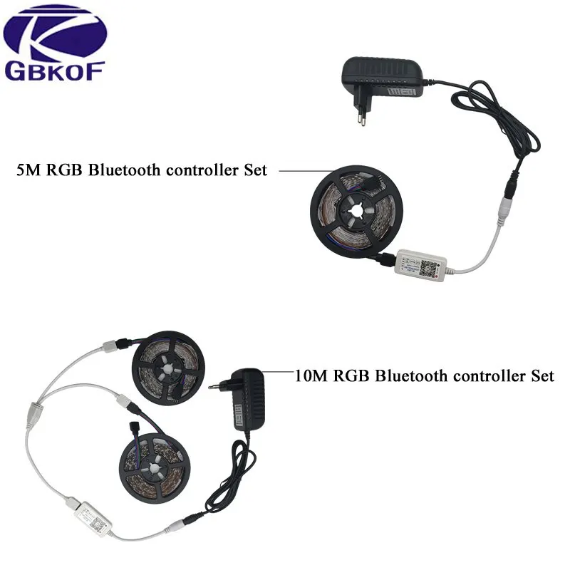 5 м 10 RGB Светодиодная лента 2835 3528 SMD Диодная Водонепроницаемая Bluetooth WiFi 24Key control DC 12V