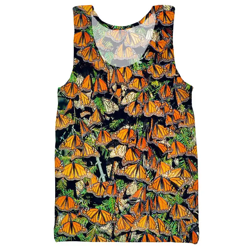 

butterfly 3D printed tank top for men fashion cool summer tank top work out men women tank tops halter tank top