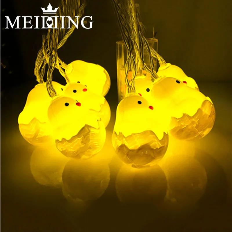 

1.5M 10 LED Easter Chicks String Light eggs Chicken Lamp kids Bedroom Garland light Christmas Easter Decoration Easter gift
