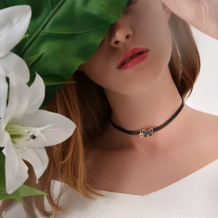 WARME FARBEN модное ювелирное женское ожерелье с кристаллами Swarovski черный ремень