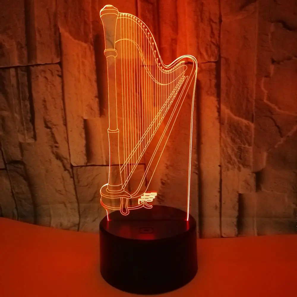Новая 3d лампа Harp для внешней торговли цветной сенсорный светодиодный визуальный