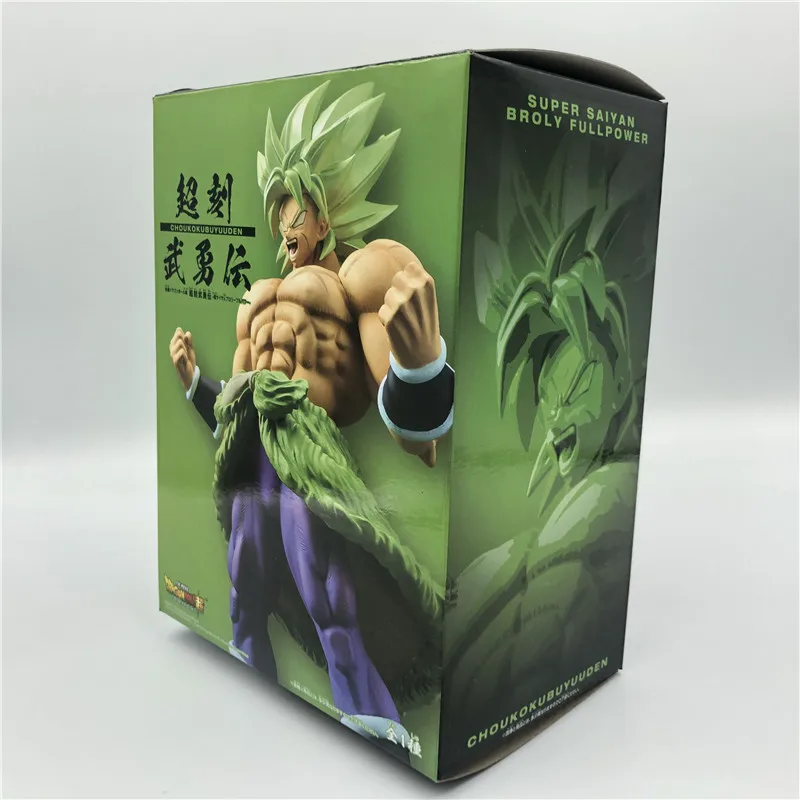 C Real Boxed Dragon Ball Z Super Broly Movie Ver. Зеленые волосы против Гоку броли Супер Saiyan боевой формы ПВХ Фигурки Модель DBZ 24 см - Цвет: C Real Boxed