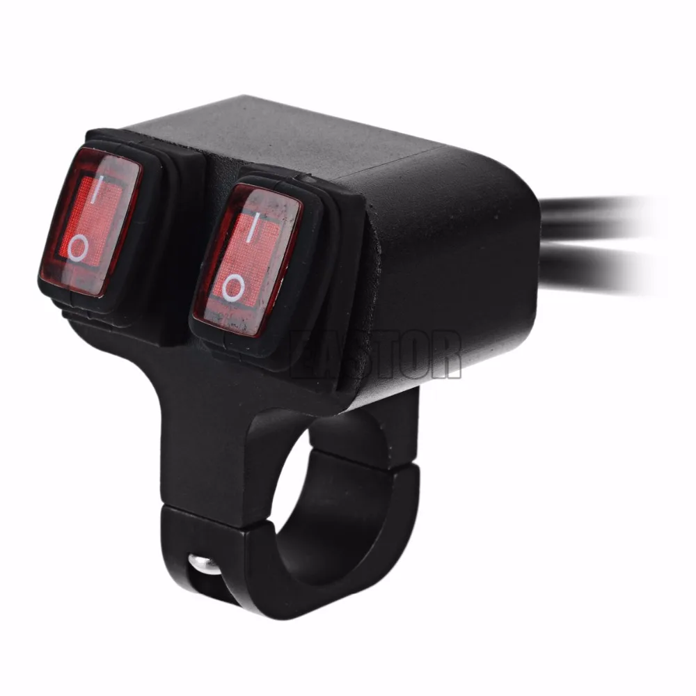 12v 16A Мотоцикл с ЧПУ Алюминий сплав переключатель 2 способ руль головной светильник переключатель мотоцикла Водонепроницаемый переключатели красные светильник 3 провода