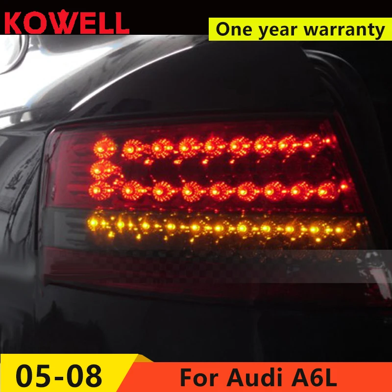 KOWELL автомобильный Стайлинг для Audi a6L хвост светильник s 2005 2006 2007 2008 для A6L хвост светильник задний фонарь DRL+ тормоз+ Парк+ сигнала