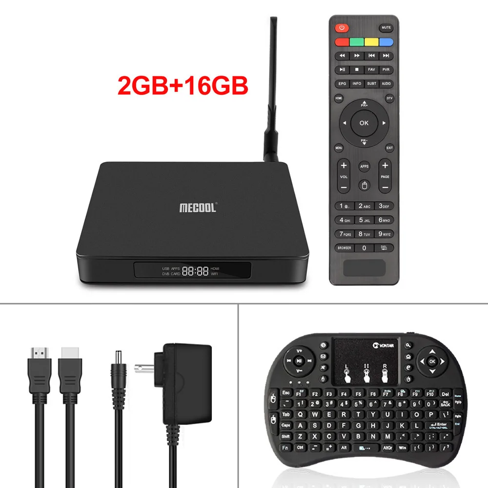 K6 and i8 no backlit Mecool K6 DVB-S2 DVB-T2 Android tv Box Hisilicon Hi3798M 2 Гб ОЗУ 16 Гб ПЗУ 64 бит 2,4/5 ГГц двойной Wifi BT4.1 4K Ultra HD MECOOL KM3 - Цвет: K6 and i8 no backlit