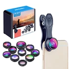Объектив камеры APEXEL с фильтром CPL мобильный телефон, 10 в 1, широкоугольный макрообъектив рыбий глаз, для смартфонов с коробкой, 1 комплект