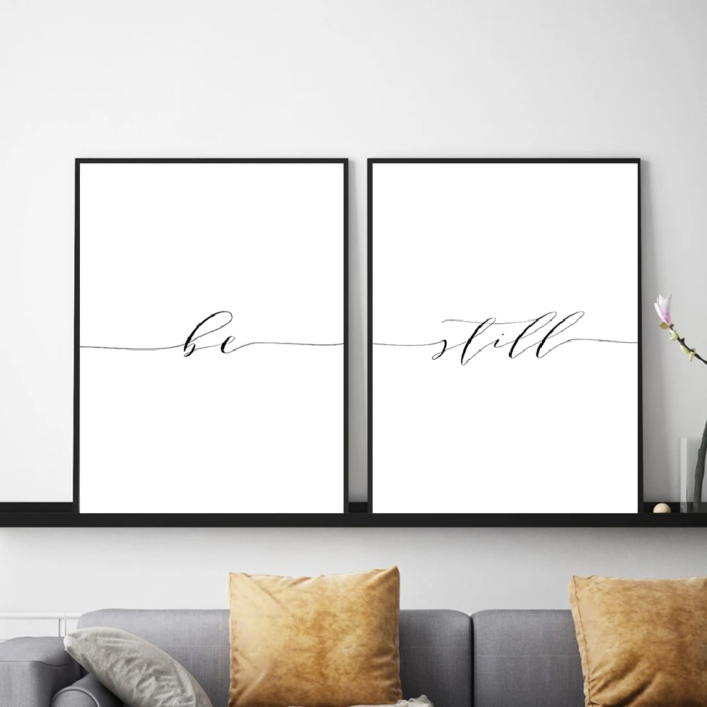 

Be Still Poster Print Minimalist Art Be Still Canvas Poster Painting Yoga Wall Art Relaxation Bedroom Wall Picture Decoration