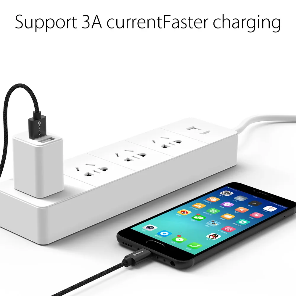 USB кабель ORICO Type C 3 А быстрая зарядка 1 м мобильный телефон для Samsung GALAXY S8 Huawei Mate9 P10