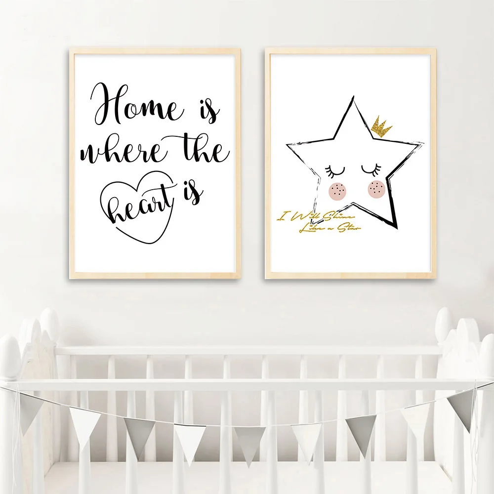 Wall Art холст картины плакаты и принты с персонажами из мультфильмов тигра звезда
