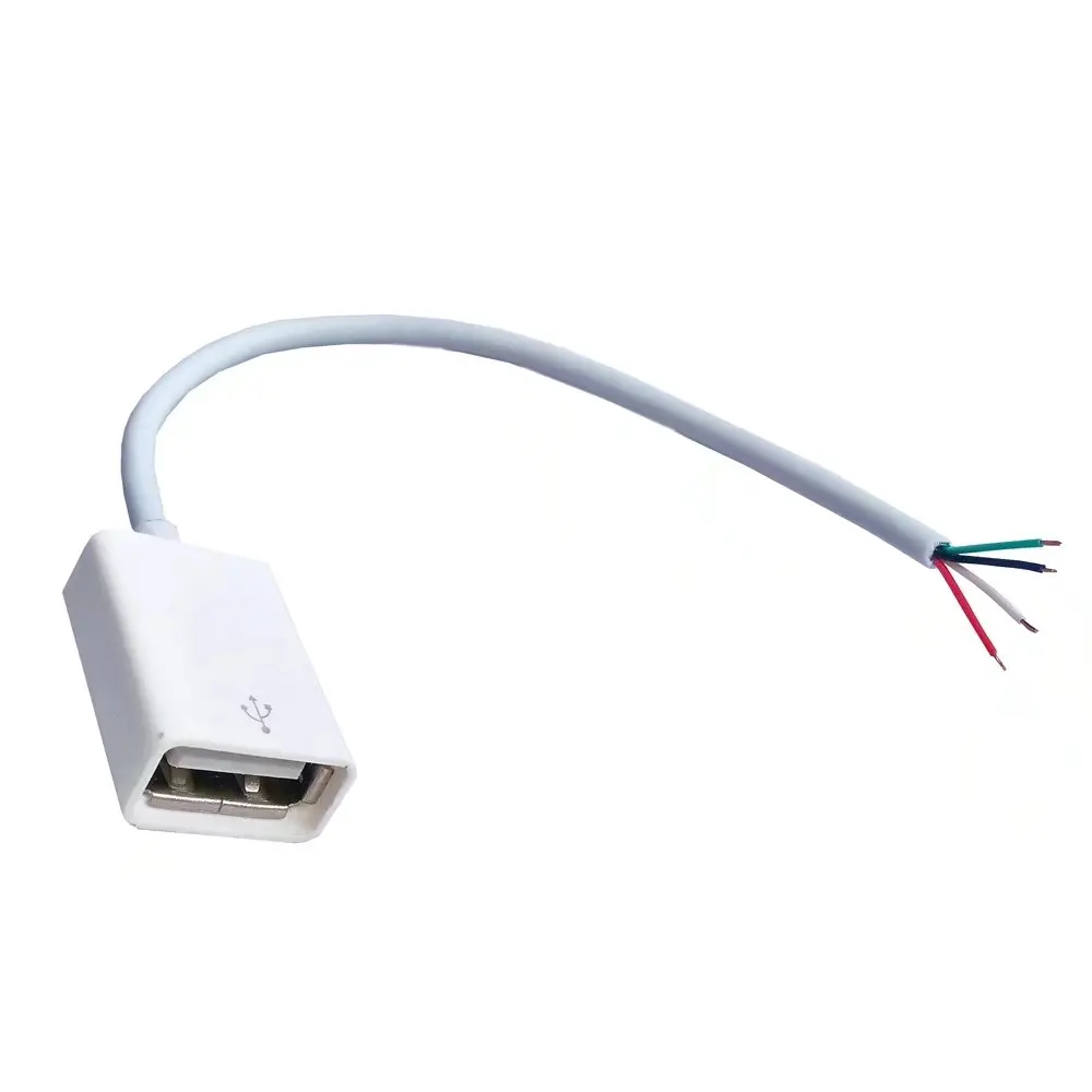 USB2.0 USB 2 0 тип A женский 4 провода открытый кабель для DIY OEM Белый цвет 30 см 3 м 1ft |