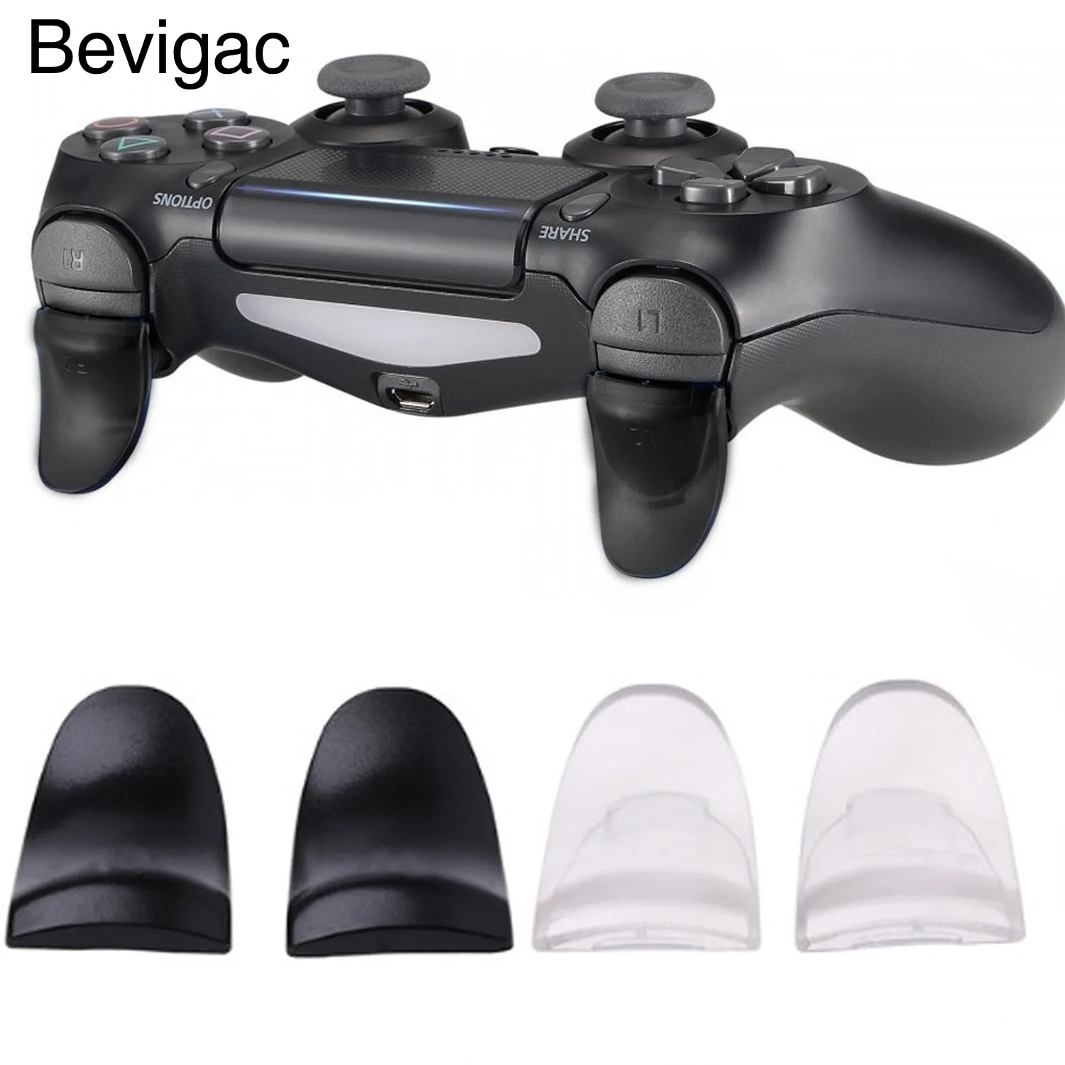 

Bevigac 1 Pair L2 R2 Extended Trigger Button Set Kit Replacement for Playstation Play Station 4 PS4 Controller Game Accessories