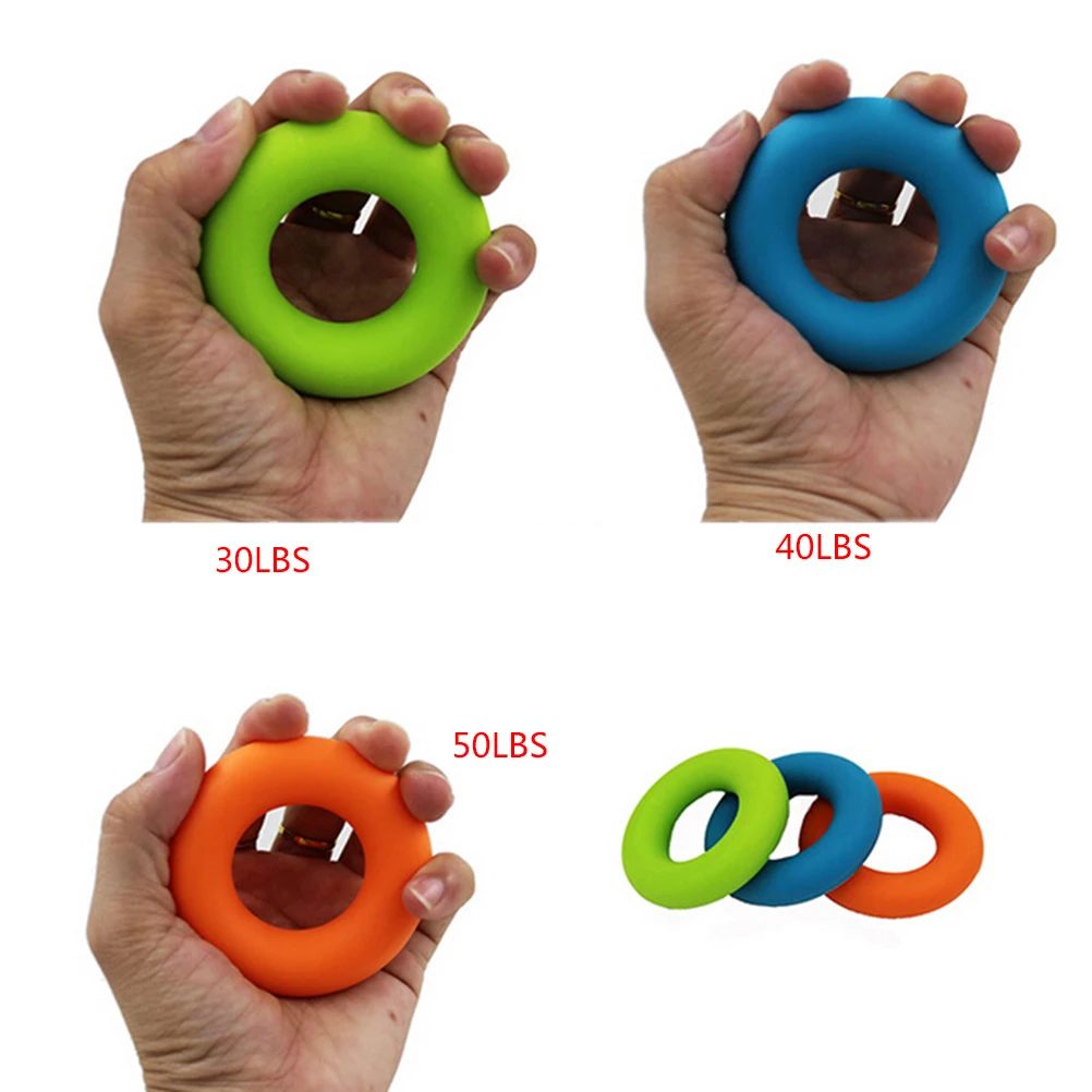 

7cm Diameter Rubber Hand Grip Ring Strength Muscle Power Training Exerciser Gym Expander Gripper Strength Finger Ring 3 Colors