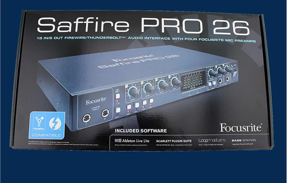 Focusrite Saffire Pro 26 4 предусилителей 18 in/8 out FireWire/Thunderbolt звуковой интерфейс для