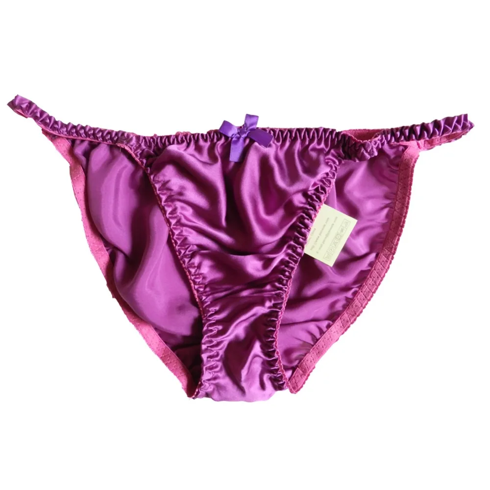 1 pcs 100% Silk Women's String Bikini Panties Size S M L XL 2XXL |