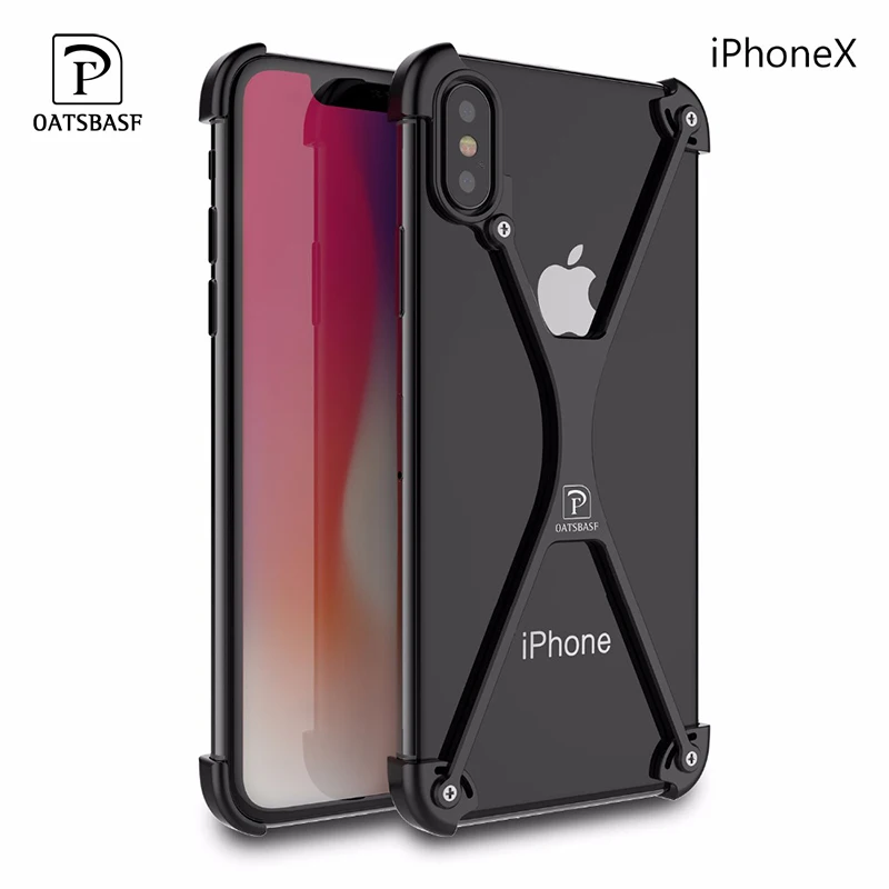 Чехол OATSBASF X для iPhone индивидуальная оболочка 7 8 plus роскошный металлический чехол