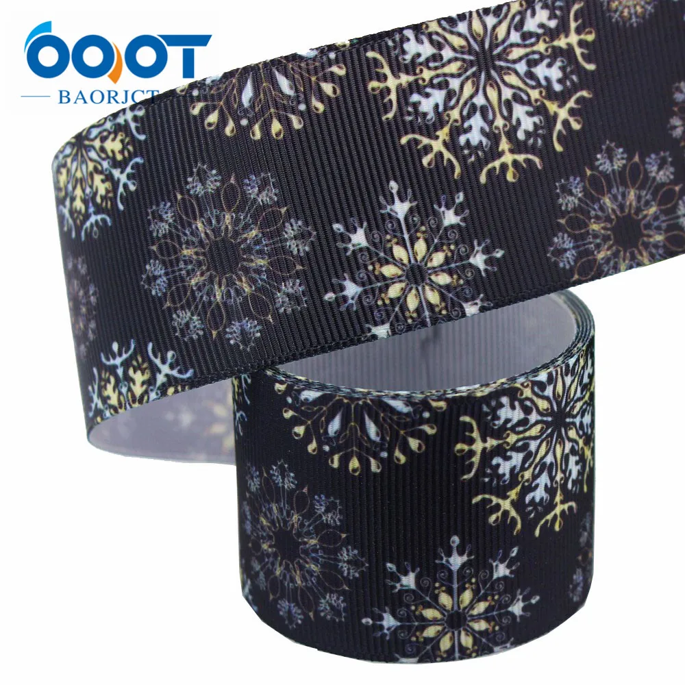 G-181005-2 38 мм 1-1/2 дюйма Рождество Снежинка печатных grosgrain ленты 10 метров поделка бант