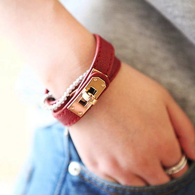 Высокое качество модные вращающийся стальной пряжкой 12 Цвет панк Стиль PU кожаный