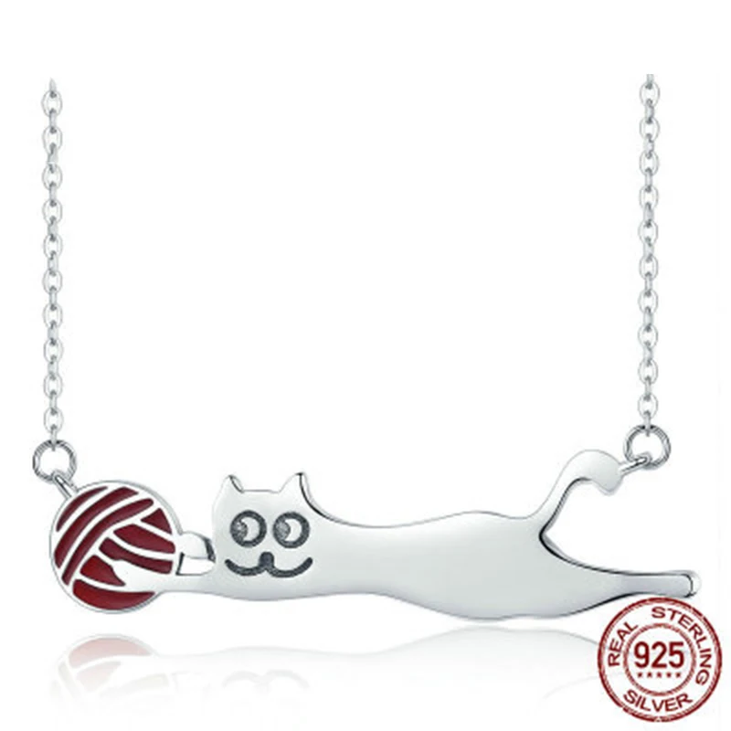 Qevila модные S925 Neckalace для Для женщин 100% Серебро 925 пробы сладкий озорной милые брюки