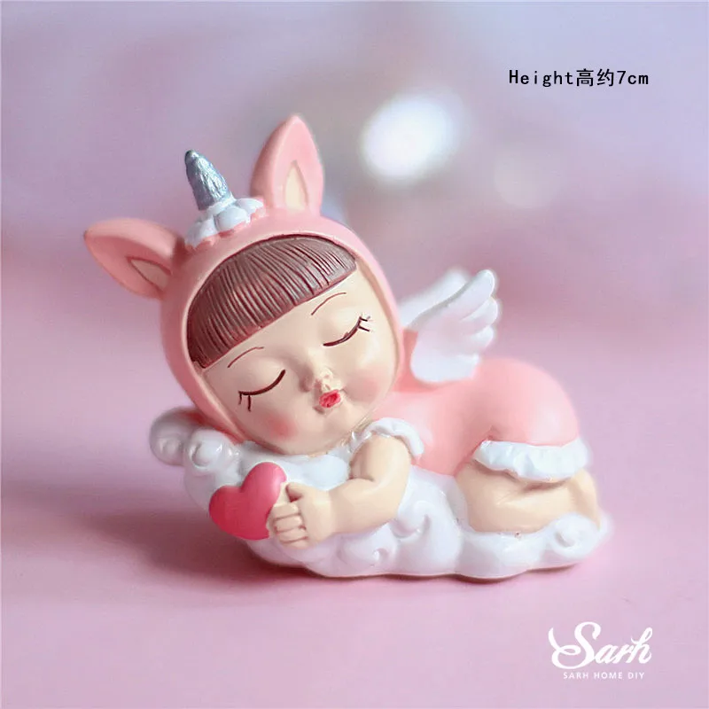 Unicorn girl B Sitting Blue Pink Boy Girl Decoration Unicorn Happy Birthday Children Cake Toppers for Wedding Party Supplies Baking Sweet Gifts - Цвет: Unicorn girl B