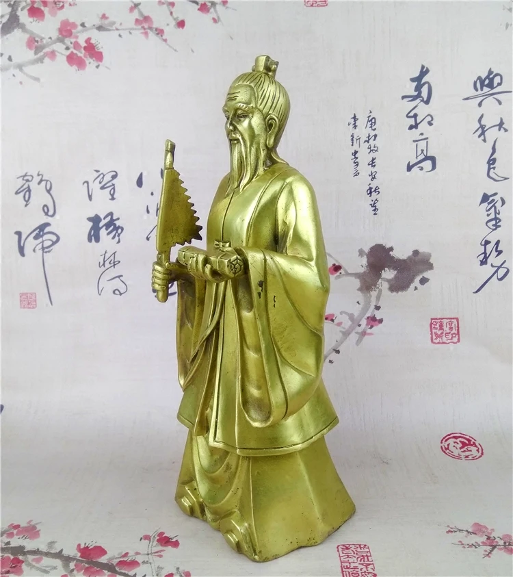 SHUN brass copper Ginger teeth God statue Decoration Jiang Taigong station seal List take Hit the whip Home Adornment | Дом и сад