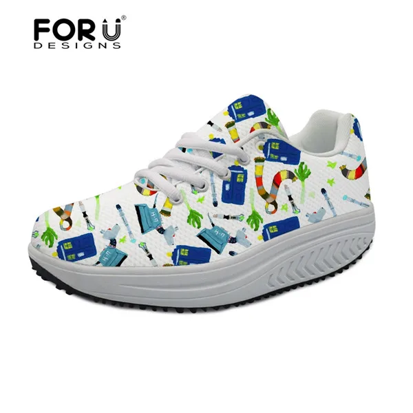 FORUDESIGNS/ г., Лидер продаж, женская обувь для танцев с рисунком медведя повседневная женская обувь на плоской платформе, увеличивающая рост женская обувь для фитнеса - Цвет: H5808AS