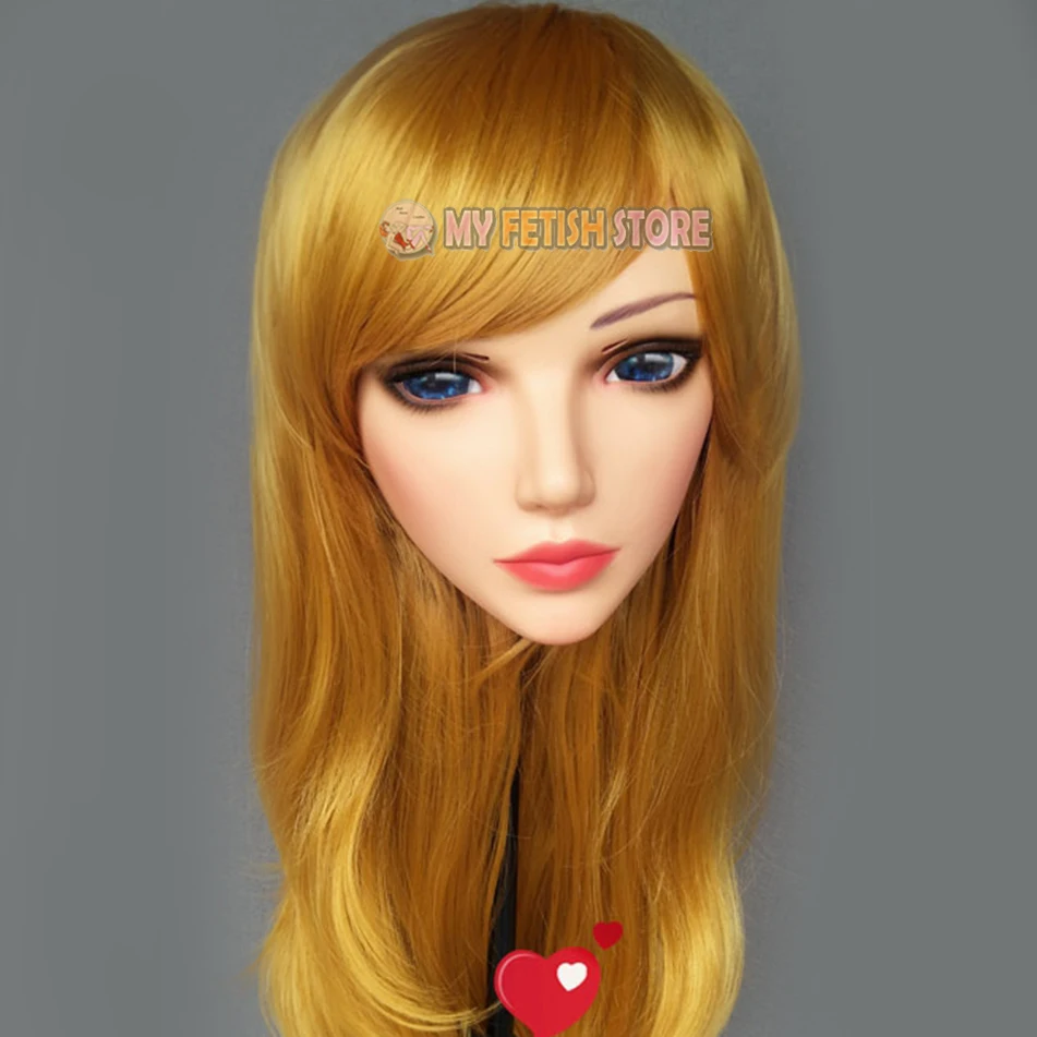 (Sha 03) Женская милая девочка резиновая полуголовая маска кигуруми с BJD глазами