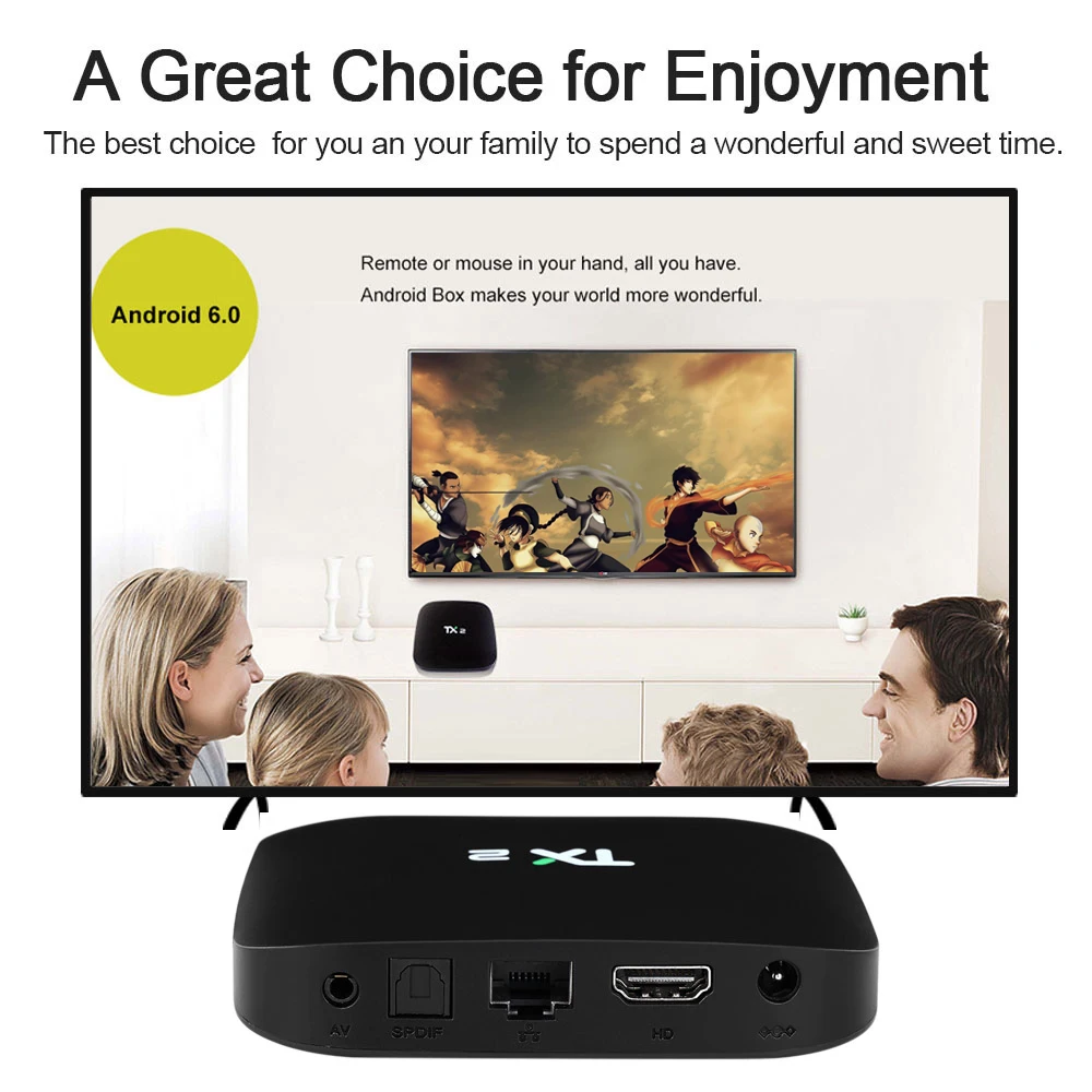 TX2 2 Гб 16 Гб Rockchip RK3229 Android 6,0 tv BOX Bluetooth 2,1 4K 2,4 ГГц WiFi медиаплеер ТВ смарт-бокс PK Z28