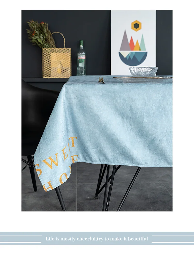 RUIYEE брендовые простые печатные скатерти Nordic скатерть синель скатерть круглый скатерть